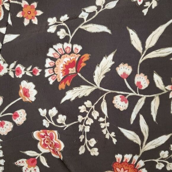 Laura Scott women's brown floral button down shirt - Picture 4 of 12